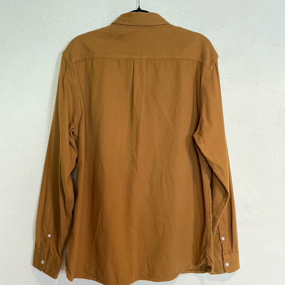 Everlane oak brown brushed cotton button down shirt. Size L - Picture 4 of 4